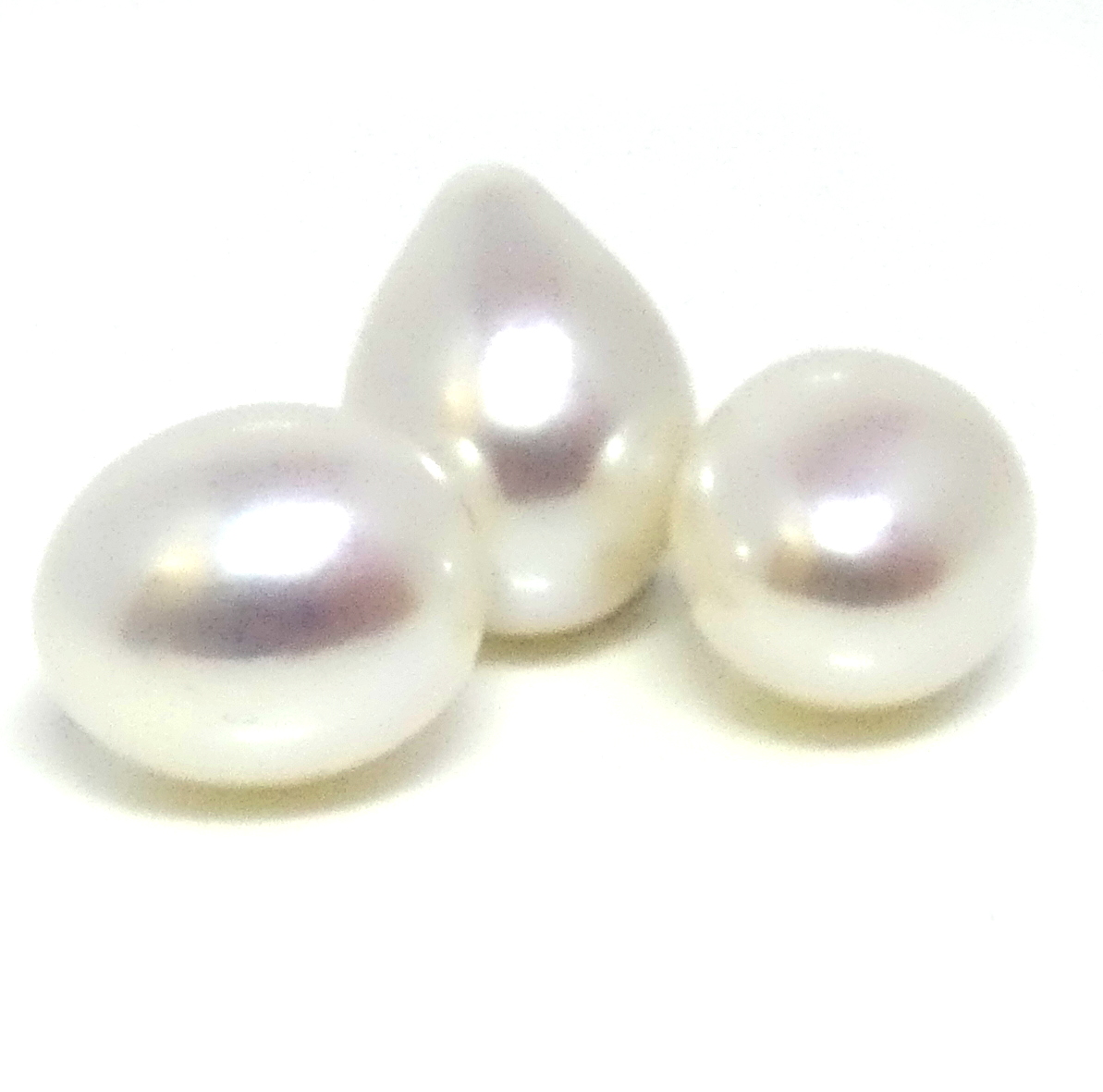 White 11.8mm Undrilled Drop Pair and Single Matching Pearl
